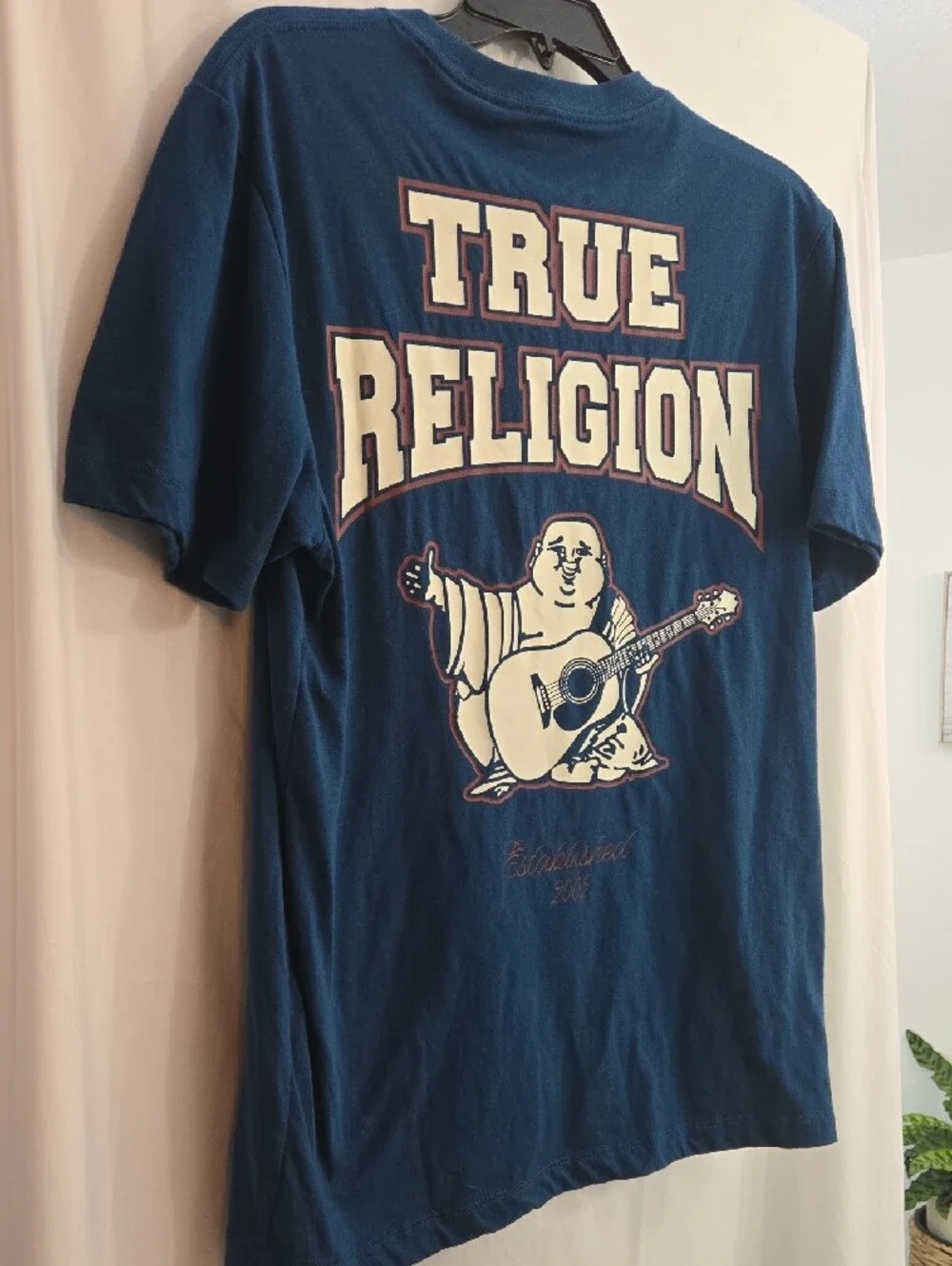 True Religion Dark Teal Short‑Sleeve Tee with Horseshoe Logo
